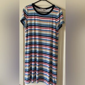 Short sleeve stripe tee shirt dress
